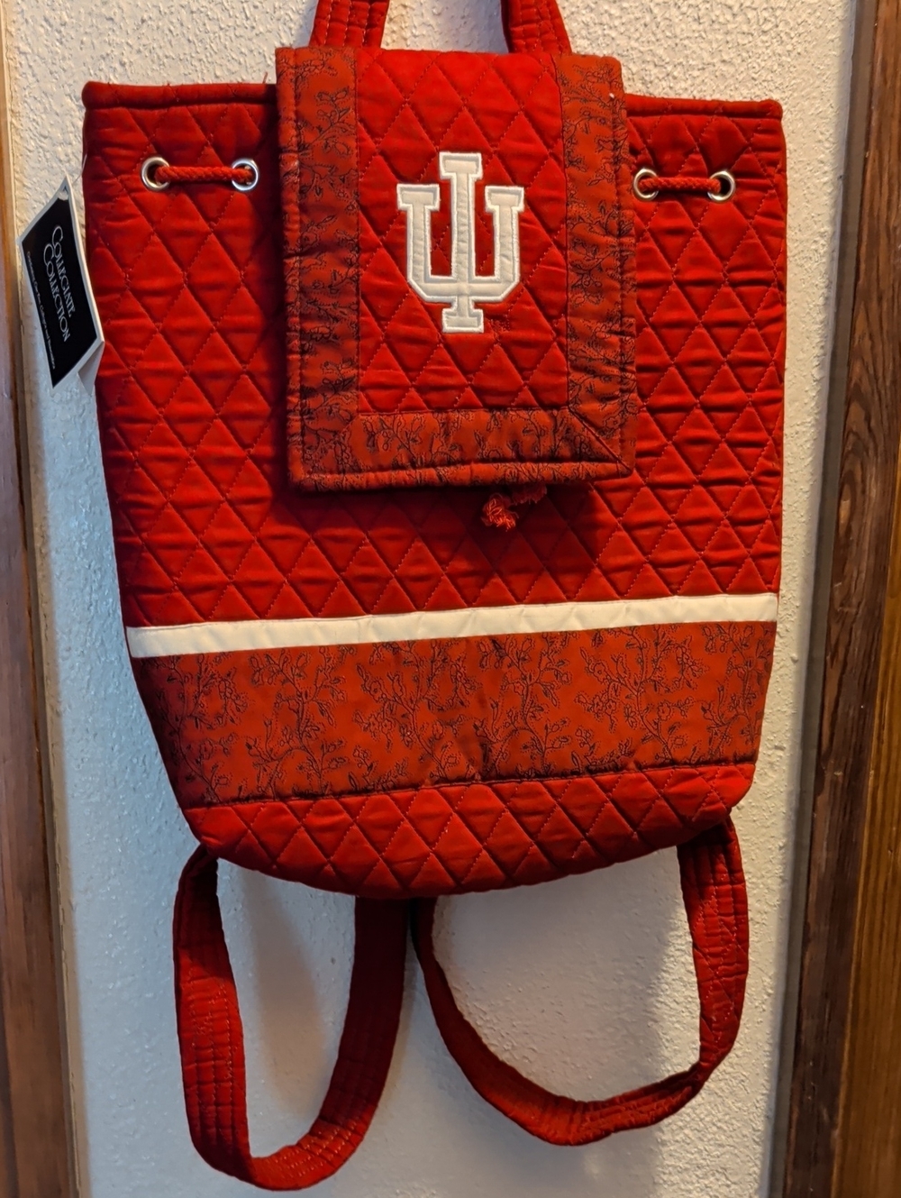 Collegiate Collection Indiana UniversRed Quilted Tote Backpack - Collegiate Logo